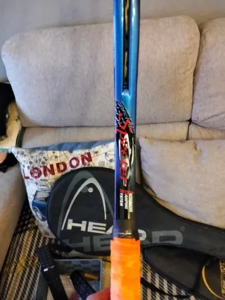 Raqueta de tenis azul,marca head