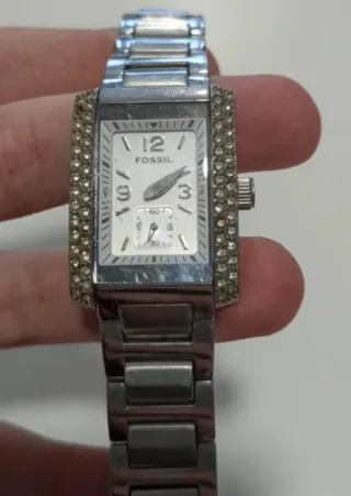 Reloj Fossil Mujer Plateado y Blanco