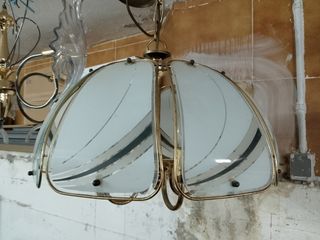 Lámparas de metal y cristal doradas 40 e las dos