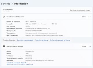 PC Gaming Ryzen 3600, RTX 2060, 16GB RAM, 250NVMe