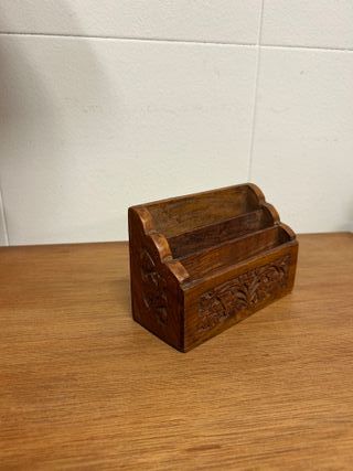 Porta bolígrafos de madera oriental