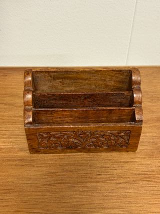 Porta bolígrafos de madera oriental