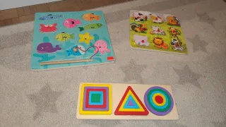 Lote 3 Puzzles Madera Niños