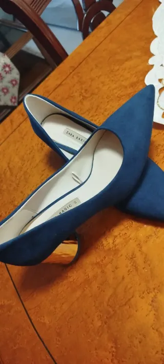Zapatos Zara Mujer Azul