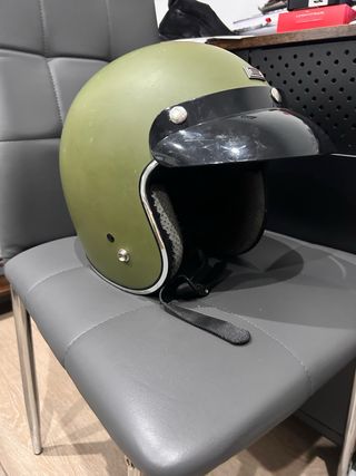 Casco Moto Jet Verde Militar