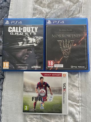 Lote 3 Videojuegos PS4 y 3DS