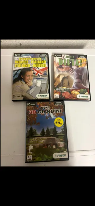 3 CD-ROM PC: Dizionario, Dieta, Giardini