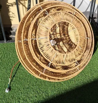 Lámpara techo fibra natural grande