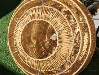 Lámpara techo fibra natural grande