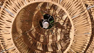 Lámpara techo fibra natural grande