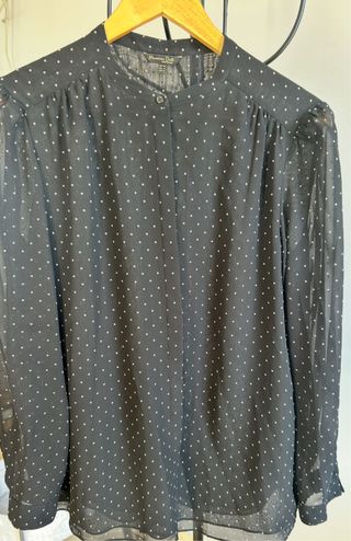 Blusa Massimo Dutti lunares negra