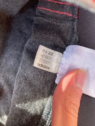 Leggings Adidas Deportiva Gris Rosa Líneas Chandal