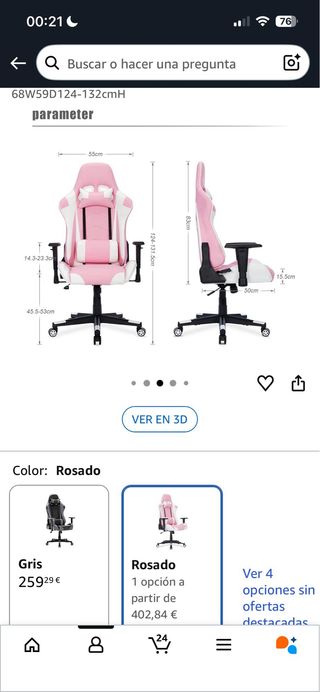 Sedia da Gaming IntimaTe WM Heart Rosa