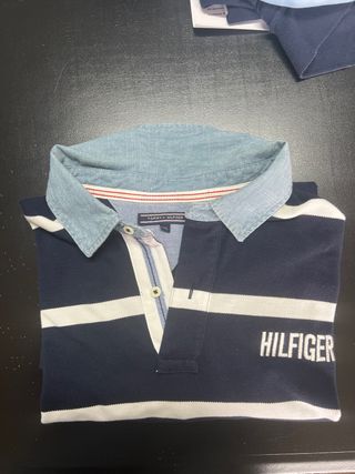 Polo Tommy Hilfiger Rayas Azul Blanco Talla XXL