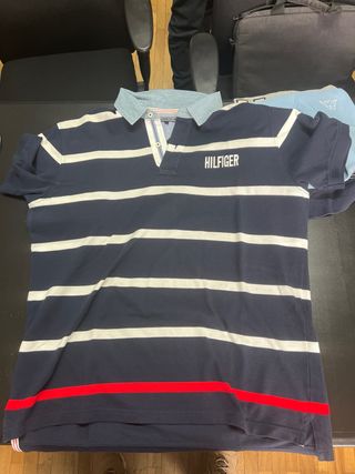 Polo Tommy Hilfiger Rayas Azul Blanco Talla XXL