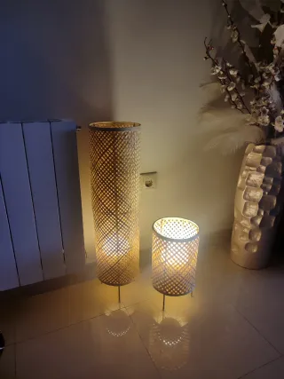 Lámpara de pie o mesa de bambú sin instalación