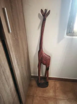 Figura Jirafa Madera Decorativa