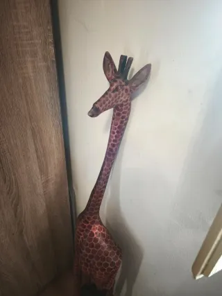 Figura Jirafa Madera Decorativa