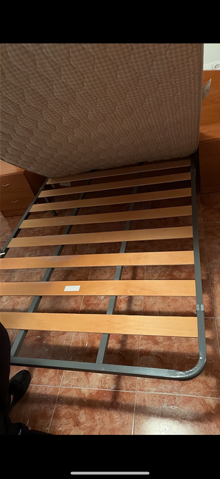 Somier y Cama 135cm Madera