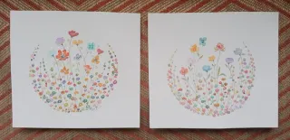 2 acuarelas florales. Arte. Regalos. Oferta.