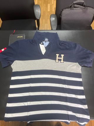 Polo Tommy Hilfiger Azul y Gris Rayas