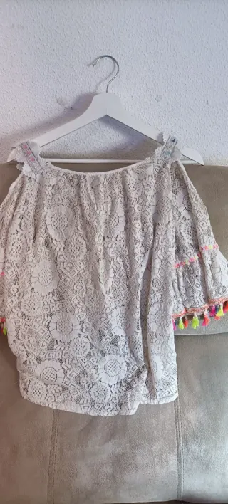 Blusa Ibicenca Encaje Tassels