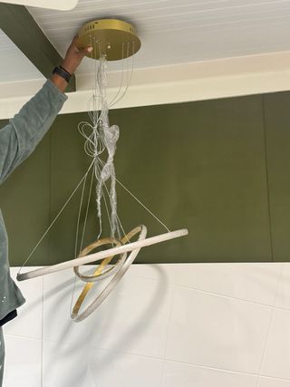 Lámpara Colgante Aro Dorado Acero Inoxidable