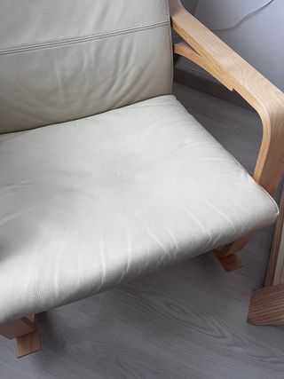 Mecedora IKEA Piel y Madera Abedul