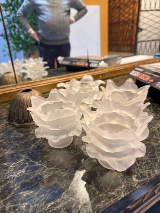 Lámpara de Techo Vintage Bronce y Tulipas de Flor