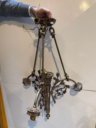 Lámpara de Techo Vintage Bronce y Tulipas de Flor