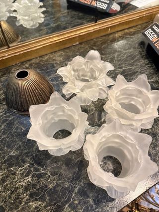 Lámpara de Techo Vintage Bronce y Tulipas de Flor