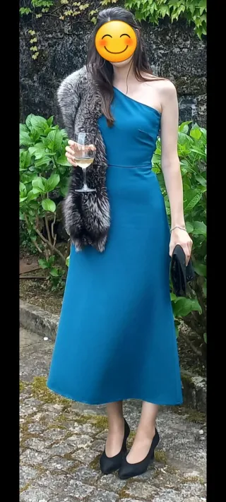 Vestido fiesta un hombro