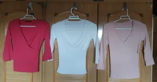 Lote 3 Camisetas Bershka Manga 3/4