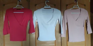 Lote 3 Camisetas Bershka Manga 3/4