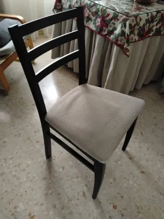 Sillas de comedor madera y tela