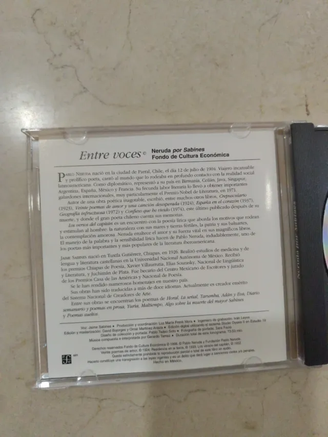 CD Neruda por Sabines