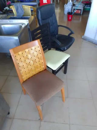 Sillas de comedor madera y cuero