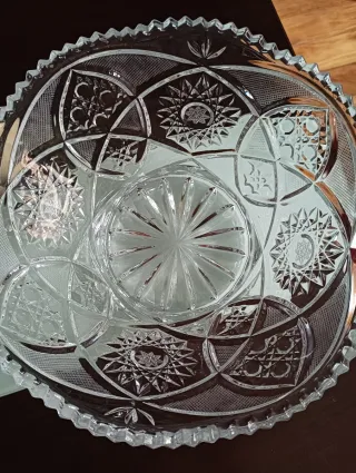 Frutero de cristal tallado