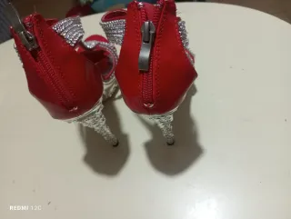 Sandalias FAMA Rojas con Brillantes