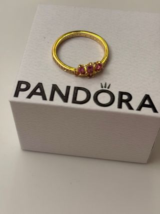 Anillo Pandora Corona Rosa y Dorado