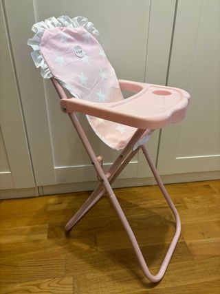 Trona de juguete de bebé rosa con estrellas