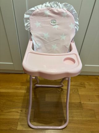 Trona de juguete de bebé rosa con estrellas