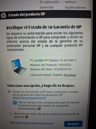Portátil HP Gris/Plateado Funda