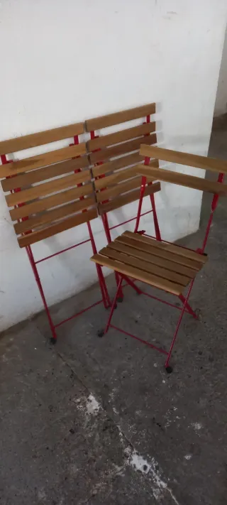 Sillas plegables Tarno madera y metal