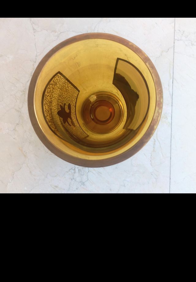 Jarrón antiguo cristal ambar