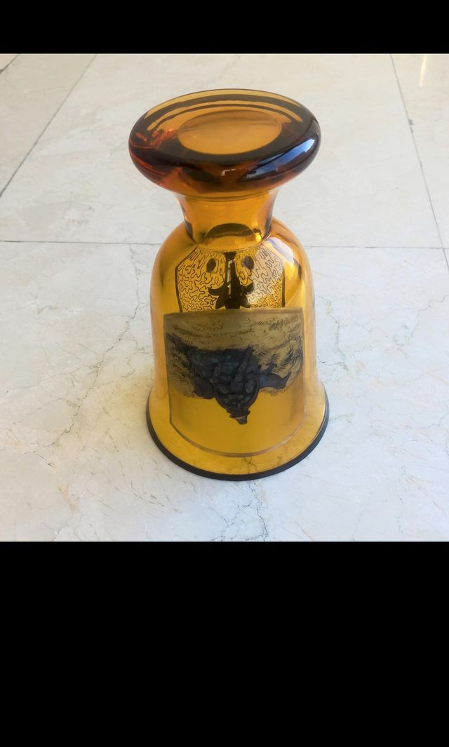 Jarrón antiguo cristal ambar