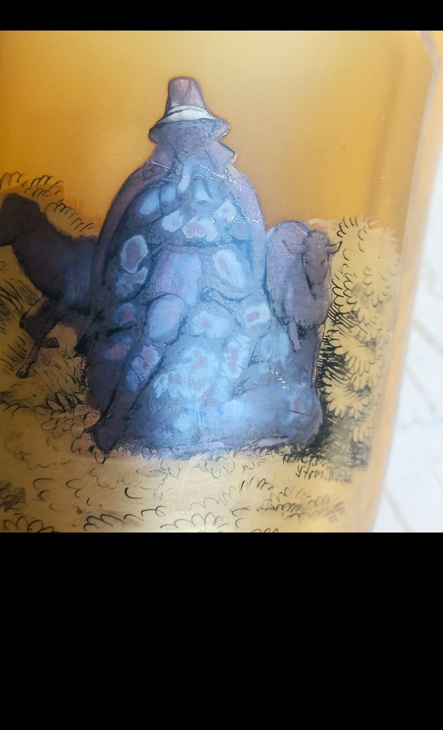 Jarrón antiguo cristal ambar