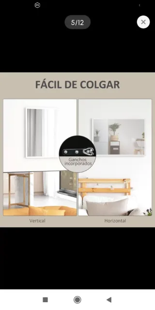 Espejo recibidor/baño 70x50cm