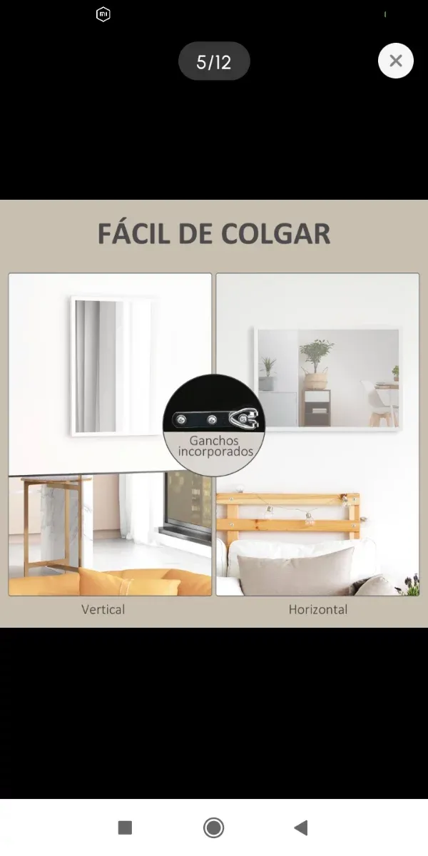 Espejo recibidor/baño 70x50cm