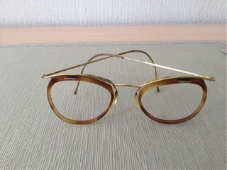 Montura gafas antigua concha chapada oro
